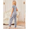 Ekouaer 2 Pack Womens Pajamas Short Sleeve Sleepwear Top with Pants Super-Soft Printed Lounge Sets S-XXL(Coffee Gray/Pink Stripe)