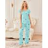Ekouaer 2 Pack Womens Pajamas Short Sleeve Sleepwear Top with Pants Super-Soft Printed Lounge Sets S-XXL(Coffee Gray/Star Blue)
