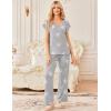 Ekouaer 2 Pack Womens Pajamas Short Sleeve Sleepwear Top with Pants Super-Soft Printed Lounge Sets S-XXL(Gray Star/Gray)