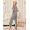 Ekouaer 2 Pack Womens Pajamas Short Sleeve Sleepwear Top with Pants Super-Soft Printed Lounge Sets S-XXL(Gray Star/Gray)