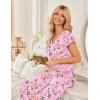 Ekouaer 2 Pack Womens Pajamas Short Sleeve Sleepwear Top with Pants Super-Soft Printed Lounge Sets S-XXL(Light Green Flower/Pink Yellow Flower)