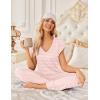 Ekouaer 2 Pack Womens Pajamas Short Sleeve Sleepwear Top with Pants Super-Soft Printed Lounge Sets S-XXL(Pink Stripe/Navy Dots)