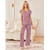 Ekouaer 2 Pack Womens Pajamas Short Sleeve Sleepwear Top with Pants Super-Soft Printed Lounge Sets S-XXL(Pink/Pink Leopard)
