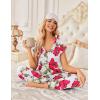 Ekouaer 2 Pack Womens Pajamas Short Sleeve Sleepwear Top with Pants Super-Soft Printed Lounge Sets S-XXL(Z-black Flower/White Flower)