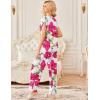 Ekouaer 2 Pack Womens Pajamas Short Sleeve Sleepwear Top with Pants Super-Soft Printed Lounge Sets S-XXL(Z-black Flower/White Flower)