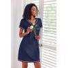 Ekouaer 3 Pack Nightgowns for Women Short Sleeve Sleep Shirts T Shirt Night Gown V Neck Nightshirts Soft Sleepwear Dress(Black/Navy Blue/Butterfly)