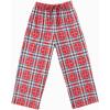 Ekouaer Boys Pajama Pants Long Sleep Soft Elastic Waist Bottoms Plaid Lounge With 2 Pockets 4-14 Years(Red Blue Plaid)