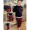 Ekouaer Boys Pajama Pants Long Sleep Soft Elastic Waist Bottoms Plaid Lounge With 2 Pockets 4-14 Years(Yarn Dyed Lattice6)