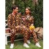 Ekouaer Christmas Matching Onesie for Couples Zipper One Piece Pajamas Adult Hooded Jumpsuit with Pockets(Halloween Pumpkin)