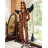 Ekouaer Christmas Matching Onesie for Couples Zipper One Piece Pajamas Adult Hooded Jumpsuit with Pockets(Halloween Pumpkin)