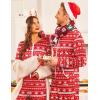 Ekouaer Christmas Matching Onesie for Couples Zipper One Piece Pajamas Adult Hooded Jumpsuit with Pockets(Red Reindeer)
