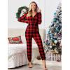 Ekouaer Christmas Onesie for Women Hooded Jumpsuit Long Sleeve Zip Up One Piece Pajamas Novelty Sleepwear(Buffalo Plaid)