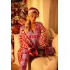 Ekouaer Christmas Onesie for Women Hooded Jumpsuit Long Sleeve Zip Up One Piece Pajamas Novelty Sleepwear(Christmas Red Snowflake)