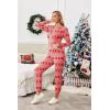 Ekouaer Christmas Onesie for Women Hooded Jumpsuit Long Sleeve Zip Up One Piece Pajamas Novelty Sleepwear(Christmas Red Snowflake)