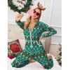 Ekouaer Christmas Onesie for Women Hooded Jumpsuit Long Sleeve Zip Up One Piece Pajamas Novelty Sleepwear(Christmas Sock)
