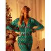 Ekouaer Christmas Onesie for Women Hooded Jumpsuit Long Sleeve Zip Up One Piece Pajamas Novelty Sleepwear(Christmas Sock)