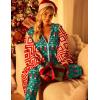 Ekouaer Christmas Onesie for Women Hooded Jumpsuit Long Sleeve Zip Up One Piece Pajamas Novelty Sleepwear(Christmas Sock)