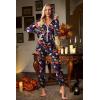 Ekouaer Christmas Onesie for Women Hooded Jumpsuit Long Sleeve Zip Up One Piece Pajamas Novelty Sleepwear(Halloween Pumpkin)