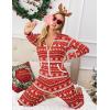 Ekouaer Christmas Onesie for Women Hooded Jumpsuit Long Sleeve Zip Up One Piece Pajamas Novelty Sleepwear(Red Reindeer)