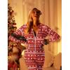 Ekouaer Christmas Onesie for Women Hooded Jumpsuit Long Sleeve Zip Up One Piece Pajamas Novelty Sleepwear(Red Reindeer)