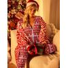 Ekouaer Christmas Onesie for Women Hooded Jumpsuit Long Sleeve Zip Up One Piece Pajamas Novelty Sleepwear(Red Reindeer)