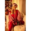 Ekouaer Christmas Onesie for Women Hooded Jumpsuit Long Sleeve Zip Up One Piece Pajamas Novelty Sleepwear(Wine Red)