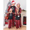 Ekouaer Christmas Pajamas for Family Long Sleeve Pjs Matching Sets with Plaid Pants Soft Sleepwear Loungewear(A-red Black Plaid)