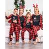 Ekouaer Christmas Pajamas for Family Long Sleeve Pjs Matching Sets with Plaid Pants Soft Sleepwear Loungewear(A-red Black Plaid)