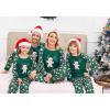 Ekouaer Christmas Pajamas for Family Long Sleeve Pjs Matching Sets with Plaid Pants Soft Sleepwear Loungewear(Dark Green Gingerbread)