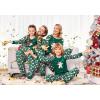 Ekouaer Christmas Pajamas for Family Long Sleeve Pjs Matching Sets with Plaid Pants Soft Sleepwear Loungewear(Dark Green Gingerbread)