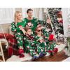 Ekouaer Christmas Pajamas for Family Long Sleeve Pjs Matching Sets with Plaid Pants Soft Sleepwear Loungewear(Green Hohoho)