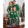 Ekouaer Christmas Pajamas for Family Long Sleeve Pjs Matching Sets with Plaid Pants Soft Sleepwear Loungewear(Green Hohoho)