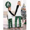 Ekouaer Christmas Pajamas for Family Long Sleeve Pjs Matching Sets with Plaid Pants Soft Sleepwear Loungewear(Green Letter)