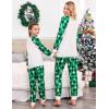 Ekouaer Christmas Pajamas for Family Long Sleeve Pjs Matching Sets with Plaid Pants Soft Sleepwear Loungewear(Green Plaid)