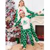 Ekouaer Christmas Pajamas for Family Long Sleeve Pjs Matching Sets with Plaid Pants Soft Sleepwear Loungewear(Green Plaid)