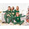Ekouaer Christmas Pajamas for Family Long Sleeve Pjs Matching Sets with Plaid Pants Soft Sleepwear Loungewear(Green Teddy Bear)