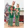 Ekouaer Christmas Pajamas for Family Long Sleeve Pjs Matching Sets with Plaid Pants Soft Sleepwear Loungewear(Green Teddy Bear)