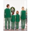 Ekouaer Christmas Pajamas for Family Long Sleeve Pjs Matching Sets with Plaid Pants Soft Sleepwear Loungewear(Green Teddy Bear)