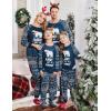 Ekouaer Christmas Pajamas for Family Long Sleeve Pjs Matching Sets with Plaid Pants Soft Sleepwear Loungewear(Navy Blue Polar Bear)