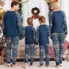 Ekouaer Christmas Pajamas for Family Long Sleeve Pjs Matching Sets with Plaid Pants Soft Sleepwear Loungewear(Navy Blue Polar Bear)