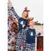Ekouaer Christmas Pajamas for Family Long Sleeve Pjs Matching Sets with Plaid Pants Soft Sleepwear Loungewear(Navy Blue Snowman)