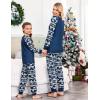 Ekouaer Christmas Pajamas for Family Long Sleeve Pjs Matching Sets with Plaid Pants Soft Sleepwear Loungewear(Navy Blue Snowman)