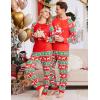 Ekouaer Christmas Pajamas for Family Long Sleeve Pjs Matching Sets with Plaid Pants Soft Sleepwear Loungewear(Red Christmas Elk)