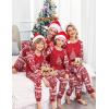 Ekouaer Christmas Pajamas for Family Long Sleeve Pjs Matching Sets with Plaid Pants Soft Sleepwear Loungewear(Red Christmas Tree)