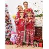 Ekouaer Christmas Pajamas for Family Long Sleeve Pjs Matching Sets with Plaid Pants Soft Sleepwear Loungewear(Red Christmas Tree)