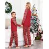Ekouaer Christmas Pajamas for Family Long Sleeve Pjs Matching Sets with Plaid Pants Soft Sleepwear Loungewear(Red Teddy Bear)