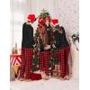 Ekouaer Family Christmas Pajamas Matching Sets Long Sleeve Couple Pjs Holiday Sleepwear Soft Loungewear with Pockets(Black Red Plaid)