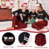 Ekouaer Family Christmas Pajamas Matching Sets Long Sleeve Couple Pjs Holiday Sleepwear Soft Loungewear with Pockets(Black Red Plaid)
