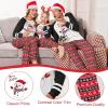 Ekouaer Family Christmas Pajamas Matching Sets Long Sleeve Couple Pjs Holiday Sleepwear Soft Loungewear with Pockets(Black Red-snowman)