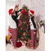 Ekouaer Family Christmas Pajamas Matching Sets Long Sleeve Couple Pjs Holiday Sleepwear Soft Loungewear with Pockets(Black Red-snowman)